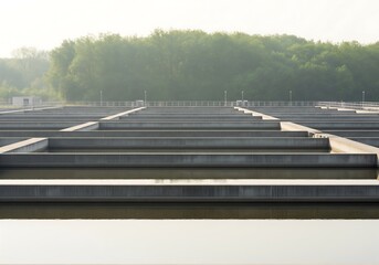 Innovative Wastewater Treatment Plant Management System Urban Area Infrastructure Overview Modern Environment Aerial View