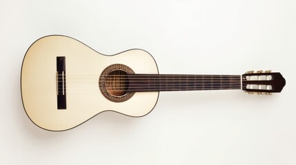 Fototapeta premium chords. An acoustic guitar displayed on a clean white background under professional studio lighting. tutorial guides, club newsletters, designed for tourism and weekend activity guides. 