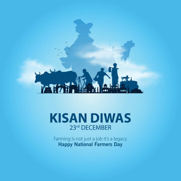 National Farmers Day in India is also known as Kisan Divas.abstract vector illustration design.