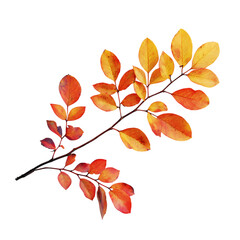 Autumn Branch with Vibrant Leaves Capturing the Beauty of Fall Season