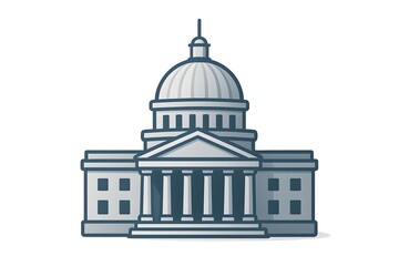 Obraz premium Classic Parliament Building Icon — Clean Vector-Style Governance Illustration
