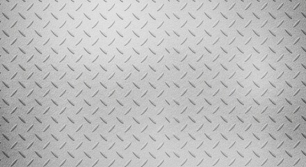 Diamond plate metal texture background with gray industrial checker pattern surface