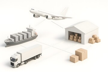 3D Global Supply Chain &mdash; Logistics, Trade, and Transportation Concept