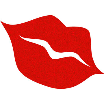 A red lip with a red background