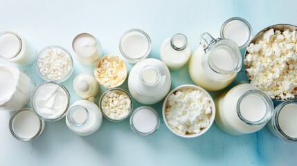 casein. Fresh dairy products neatly arranged under soft lighting with a clean pastel background. menu design, packaging mockups, designed for food delivery and cloud-kitchen brand materials.
