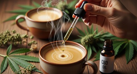 Aromatic coffee infused with cbd oil, a modern approach to wellness and alternative medicine