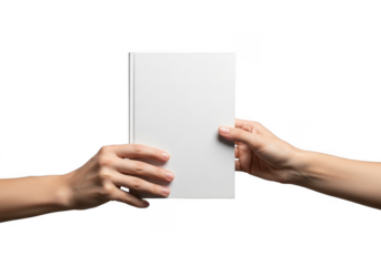 Hands Holding Book Isolated Presenting Reading Publication