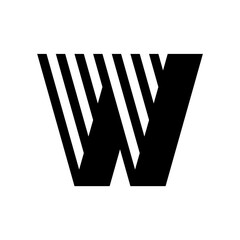 Letter W logo. Logo design. Template elements. Geometric abstract logo