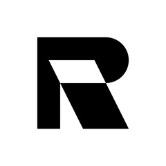 Letter R logo. Logo design. Template elements. Geometric abstract logo