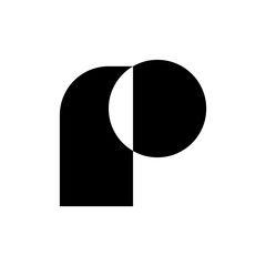 Letter P logo. Logo design. Template elements. Geometric abstract logo
