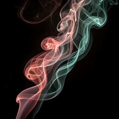 Rose-Copper & Mint-Silver Smoke Trails. Dramatic abstract smoke in rose-copper and mint-silver on a dark backdrop&mdash;moody beauty ad texture with high visual impact.