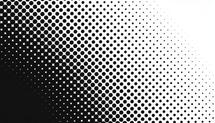 Abstract Halftone Pattern Gradient: Black Circles on White Background