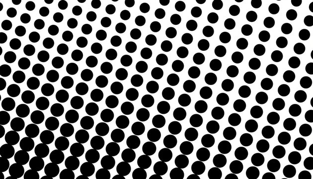 Black Polka Dots Pattern on White Background - Abstract Geometric Design