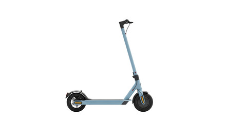 Modern electric scooter in light blue isolated on transparent background