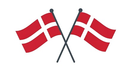 Crossed Danish Flags Symbolizing Denmark and Danish Culture