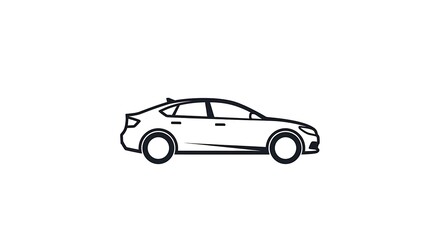 Fototapeta premium Sleek Car Silhouette Vector Illustration Modern Automotive Design with Clean Lines and Automotive Concept