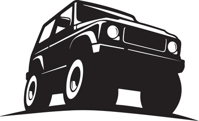 Off-Road SUV Illustration in Black and White
4x4 Truck Vector Art with Big Tires
Rugged Off-Road Vehicle Graphic Design