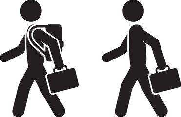 Person walking icon vector silhouette illustration 
