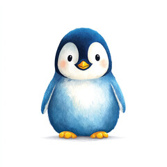 Fototapeta premium Cute Cartoon Penguin Illustration Isolated on White