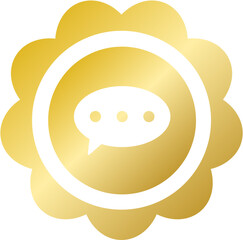 Gold rosette message sms text icon for mobile notification