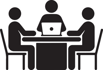 Business meeting icon vector silhouette 
