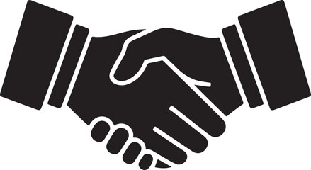 Business handshake icon and logo silhouette vector illustration 