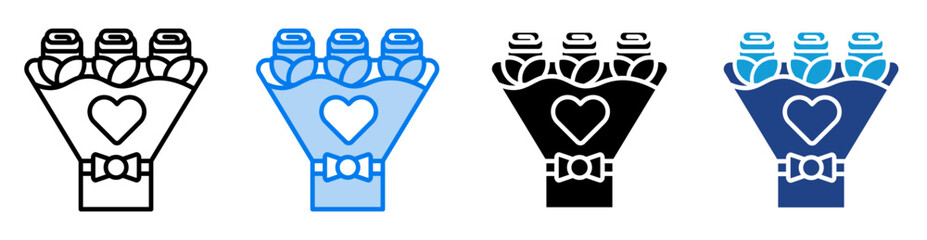 Rose icon set multiple style collection