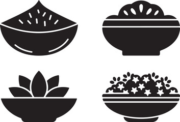 Biryani vector silhouette illustration white background 