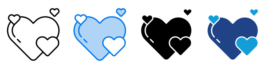 Love icon set multiple style collection