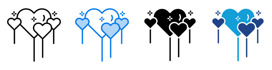 Balloons icon set multiple style collection