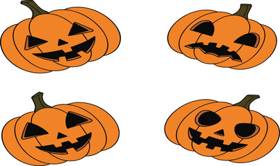 Halloween pumpkin illustration, spooky jack o lantern vector art, carved face design, scary holiday decoration graphic, autumn festival artwork, glowing pumpkin drawing