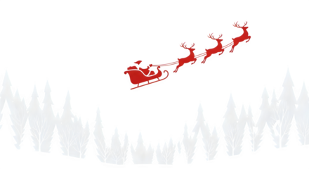 Santa Claus and Reindeer Sleigh, isolated on transparent background