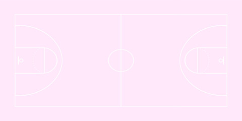 Basketball court top view, Basketball court line © Moh