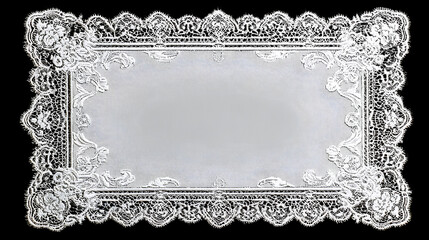 White placemat with ornate lace border