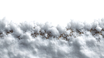 Obraz premium white snow winter bottom and top border frame top view isolated on white 