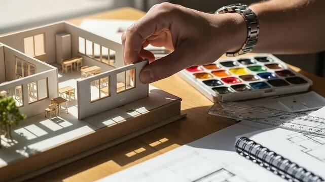 Architectural Model Design Process Crafting a Miniature Home.