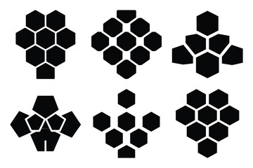 Fototapeta premium simple farm honeycomb symbol silhouette icon set. Agriculture, farming silhouette icons