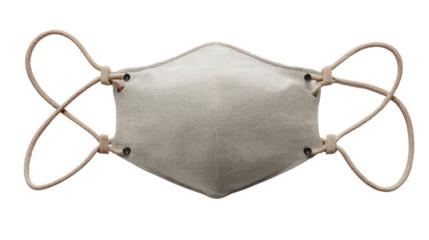 Handmade protective face mask with woven pattern isolated on transparent background