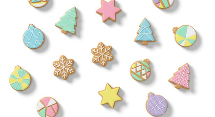 Festive Holiday Cookies with Colorful Icing for Christmas Season