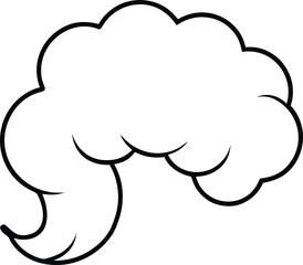 Hair Blending With Clouds Line Art Transparent Background