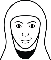 Inner Void Face Minimal Line Art Transparent Background