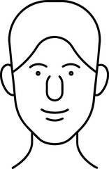 One Line Gesture Face Line Art Transparent Background