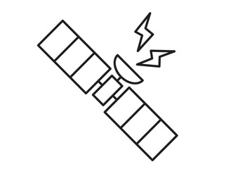 人工衛星のシンプルなアイコン