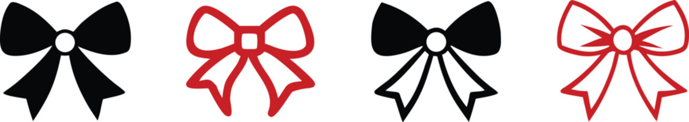 bow-in-different-style in vector