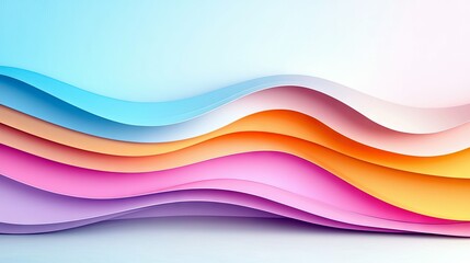 A soft, abstract background features overlapping waves of pastel colors, creating a gentle, flowing effect.