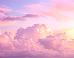Soft pink and purple clouds fill the sky at sunset