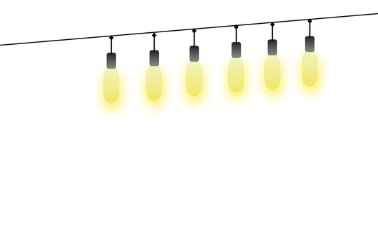 pear shaped, c-9 bulb, patio lights, caf&eacute; lights, outdoor decor, modern, decorative, header, banner, vector, illustration, yellow glow, hanging lights, event, wedding, simple design, illumination, lig