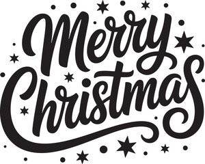 Fototapeta premium Merry Christmas SVG, Holiday Lettering Quote Vector Design