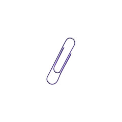 Shiny Lavender Purple Paperclip, Digital Collage, Full View, Isolated PNG Luxury Stationery