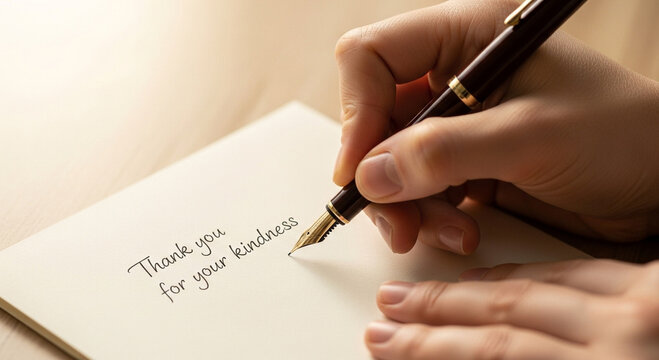Handwriting a Thank You Note with Fountain Pen
